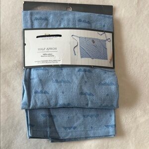Threshold Cotton Light Blue Half Apron with Navy Geometric Print